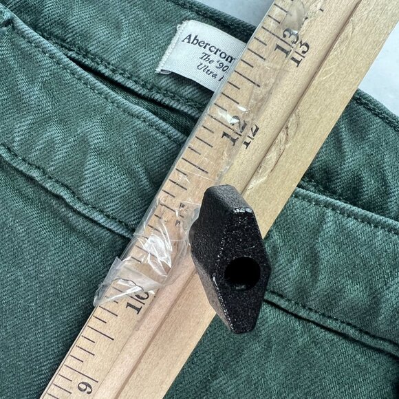 Abercrombie Fitch Jeans Womens 29x30* 90s Straight High Rise Green Denim Tag 28R - Picture 15 of 16